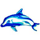649/4-H  Delfin blau Glitter